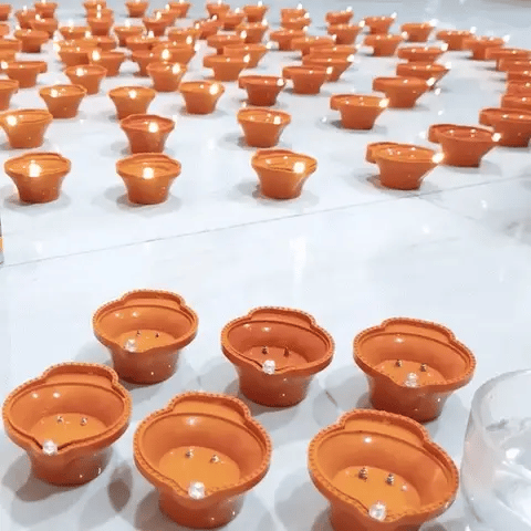 🌟 Water Sensor Diya Set – Electric LED Diyas (Shankh™)