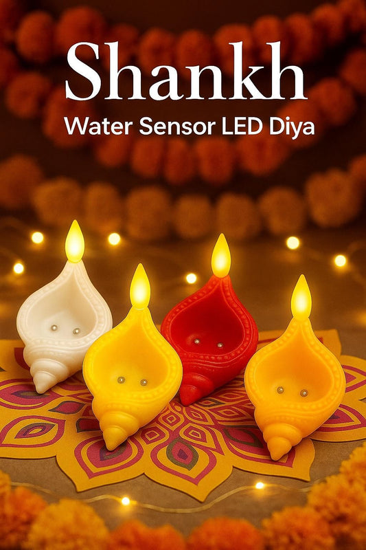 🌟 Water Sensor Diya Set – Electric LED Diyas (Shankh™)